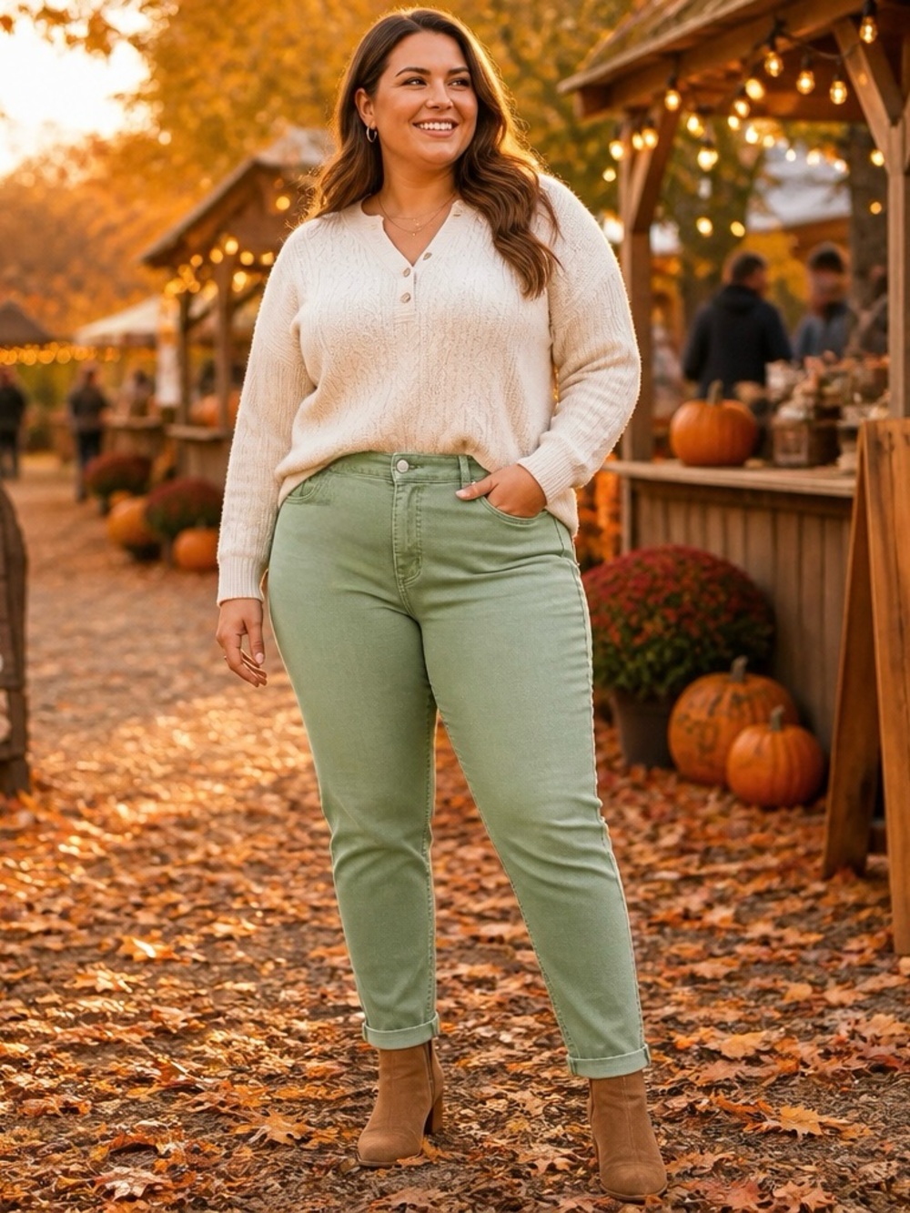 a.n.a Mid-Rise Ankle Skinny Jeans in Sage Green Stretch 16 Petite